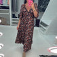 💃Time-limited Special 50%OFF⏰V-neck Printed Maxi Dress with 3/4 Sleeves