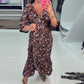 💃Time-limited Special 50%OFF⏰V-neck Printed Maxi Dress with 3/4 Sleeves