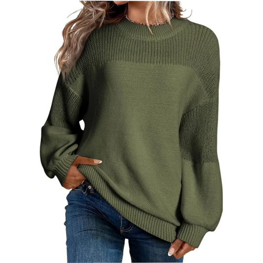 🎉Autumn Hot Sale 50% OFF🔥Women's Casual Long Sleeve Loose Crewneck Knit Solid Sweaters