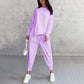 ⏰Limited Time Offer 50% OFF💛Women Long-Sleeve Irregular Hem Sweatshirts & Pants Set