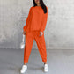 ⏰Limited Time Offer 50% OFF💛Women Long-Sleeve Irregular Hem Sweatshirts & Pants Set