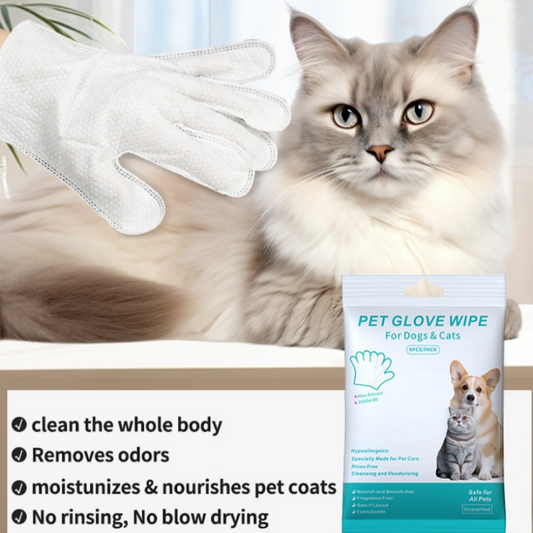 🎁✨Hot sale🔥Convenient Efficient Pet Wash-Free Wipes Gloves🐾