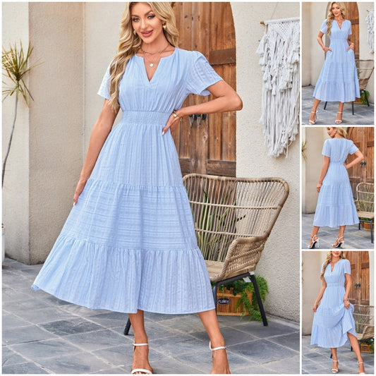 🍂Final Reductions – Lowest Price of the Year! ⬇️WOMENS SUMMER LIGHTWEIGHT SHORT SLEEVE MIDI MAXI DRESSES(BUY 2 FREE SHIPPING)