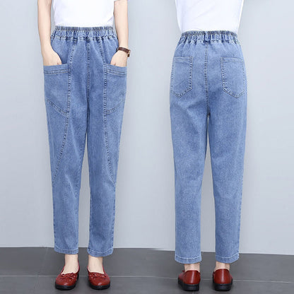 🍂Autumn Hot Sale 49% OFF🔥Women's Elastic High Waist Straight Denim Pants