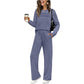 🔥LAST DAY 60% OFF✨Crew Neck Drawstring 2‑Piece Loungewear Set 👚 Soft Matching Top & Pants