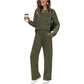 🔥LAST DAY 60% OFF✨Crew Neck Drawstring 2‑Piece Loungewear Set 👚 Soft Matching Top & Pants