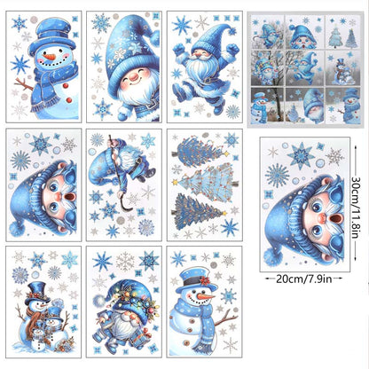 🎄 Early Christmas Hot Sale 50% OFF! ✨ Christmas Glitter Window Stickers Set | Sparkly Xmas Static Cling Decals, Removable No Residue for Home & Shop Window Decor 🎅🌟