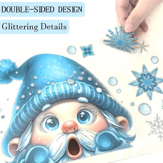 🎄 Early Christmas Hot Sale 50% OFF! ✨ Christmas Glitter Window Stickers Set | Sparkly Xmas Static Cling Decals, Removable No Residue for Home & Shop Window Decor 🎅🌟