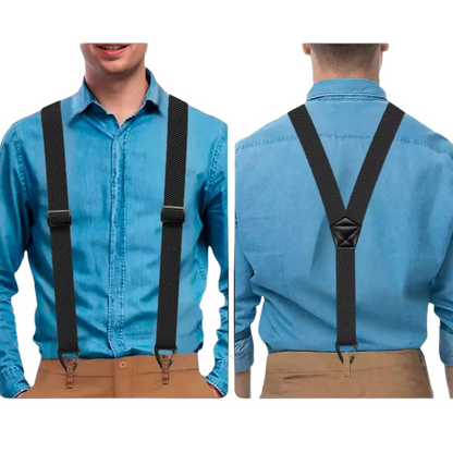 🖤Black Friday Hot Sale 50% OFF👔Men’s X-Back Suspenders with Hook Clips, Adjustable Elastic Braces for Formal, Casual, Wedding & Work Wear🎩