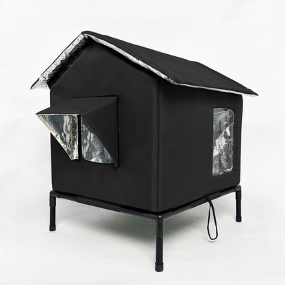 🐱 LIMITED‑TIME 50% OFF! 🏡 All‑Weather Elevated Outdoor Cat House – Waterproof Oxford, Thermal Foil Lining & Elevated Stand 🐾
