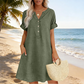 🌺Summer Hot Sale 50% OFF💐🥳Women's V-Neck Tunic Dress – Relaxed Fit, Pockets & Breathable