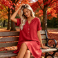🌺Summer Hot Sale 50% OFF💐🥳Women's V-Neck Tunic Dress – Relaxed Fit, Pockets & Breathable