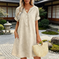 🌺Summer Hot Sale 50% OFF💐🥳Women's V-Neck Tunic Dress – Relaxed Fit, Pockets & Breathable