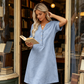 🌺Summer Hot Sale 50% OFF💐🥳Women's V-Neck Tunic Dress – Relaxed Fit, Pockets & Breathable