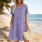 🌺Summer Hot Sale 50% OFF💐🥳Women's V-Neck Tunic Dress – Relaxed Fit, Pockets & Breathable