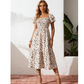 🌈Summer Hot Sale 60% OFF!✨Square Neck Floral Midi Dress – Smocked Bodice, Flowy Tiered Skirt, Romantic🌸