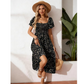 🌈Summer Hot Sale 60% OFF!✨Square Neck Floral Midi Dress – Smocked Bodice, Flowy Tiered Skirt, Romantic🌸