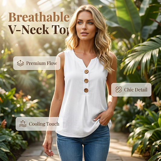 👚❄️Summer Cool-Down Deal 60% OFF!!❄️Women's V-Neck Sleeveless Cotton Linen Vest