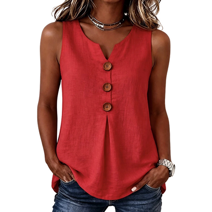 👚❄️Summer Cool-Down Deal 60% OFF!!❄️Women's V-Neck Sleeveless Cotton Linen Vest
