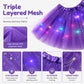 🏆 Last Day 50%OFF!🎁LED Light Up Sequin Tutu Skirt Star Mesh Princess Skirt for Girls