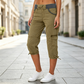 🌺Summer Hot Sale 50% OFF👖Women’s High‑Waist Cargo Capri Pants, Comfort Casual Cropped Trousers