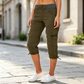 🌺Summer Hot Sale 50% OFF👖Women’s High‑Waist Cargo Capri Pants, Comfort Casual Cropped Trousers