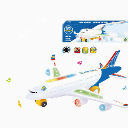 🥳 Limited-Time SALE 60% OFF ✈️🎁 Kids Electric Aircraft Model Toy | Lights, Music & Auto Bump Function🧒✨