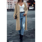🍂Autumn Hot Sale 50% OFF💞✨Women’s Solid Long Open Front Knit Cardigan, Loose Fit Sweater Coat With Side Pockets, Autumn Casual Outerwear