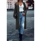 🍂Autumn Hot Sale 50% OFF💞✨Women’s Solid Long Open Front Knit Cardigan, Loose Fit Sweater Coat With Side Pockets, Autumn Casual Outerwear