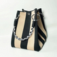 👜 Limited Time Special Price ￡8.99!!✨Boho Striped Knit Bucket Handbag for Women – Handmade Summer Beach Shoulder Bag
