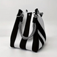 👜 Limited Time Special Price ￡8.99!!✨Boho Striped Knit Bucket Handbag for Women – Handmade Summer Beach Shoulder Bag