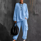 💥Limited Time 50% OFF ✨Women’s Casual Crew‑Neck Top & Multi‑Pocket Cargo Pants 2‑Piece Outfit Set
