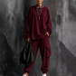 💥Limited Time 50% OFF ✨Women’s Casual Crew‑Neck Top & Multi‑Pocket Cargo Pants 2‑Piece Outfit Set
