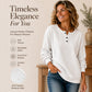 🔥60% OFF! Women's Casual Waffle Knit Sweatshirt Loose Long‑Sleeve Button Neck Pullover