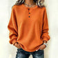 🔥60% OFF! Women's Casual Waffle Knit Sweatshirt Loose Long‑Sleeve Button Neck Pullover