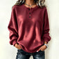 🔥60% OFF! Women's Casual Waffle Knit Sweatshirt Loose Long‑Sleeve Button Neck Pullover