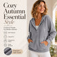 🔥Hot Selling! 60% OFF! ✨ Women's Corduroy Half‑Button Hooded Sweatshirt Retro Corduroy Hooded Sweatshirt for Women – Half-Zip Button Down