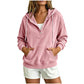 🔥Hot Selling! 60% OFF! ✨ Women's Corduroy Half‑Button Hooded Sweatshirt Retro Corduroy Hooded Sweatshirt for Women – Half-Zip Button Down