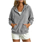 🔥Hot Selling! 60% OFF! ✨ Women's Corduroy Half‑Button Hooded Sweatshirt Retro Corduroy Hooded Sweatshirt for Women – Half-Zip Button Down