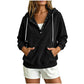 🔥Hot Selling! 60% OFF! ✨ Women's Corduroy Half‑Button Hooded Sweatshirt Retro Corduroy Hooded Sweatshirt for Women – Half-Zip Button Down