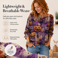 🎁Halloween Hot Sale 50% OFF🎃Women’s Halloween Pumpkin & Bat Print Batwing Open‑Knit Sweater, Loose Fit Festive Fall Pullover Top