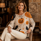 🎁Halloween Hot Sale 50% OFF🎃Women’s Halloween Pumpkin & Bat Print Batwing Open‑Knit Sweater, Loose Fit Festive Fall Pullover Top