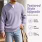 ⏳LAST DAY SALE 60% OFF !!📢Men's Waffle‑Knit Henley Long‑Sleeve Shirt, Casual Loose Fit Layered Pullover Tee For Daily Wear