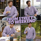 ⏳LAST DAY SALE 60% OFF !!📢Men's Waffle‑Knit Henley Long‑Sleeve Shirt, Casual Loose Fit Layered Pullover Tee For Daily Wear