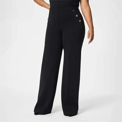 💥UP to 63% OFF! 👖 Women's Plus Size High Stretch High Waist Wide‑Leg Pants, Elegant Casual Long Trousers