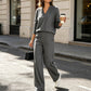 🍂Autumn Hot Sale 71% OFF 👗✨Women's Casual V-Neck Top & Wide-Leg Pants
