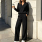 🍂Autumn Hot Sale 71% OFF 👗✨Women's Casual V-Neck Top & Wide-Leg Pants