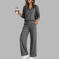🍂Autumn Hot Sale 71% OFF 👗✨Women's Casual V-Neck Top & Wide-Leg Pants