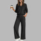 🍂Autumn Hot Sale 71% OFF 👗✨Women's Casual V-Neck Top & Wide-Leg Pants