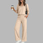 🍂Autumn Hot Sale 71% OFF 👗✨Women's Casual V-Neck Top & Wide-Leg Pants